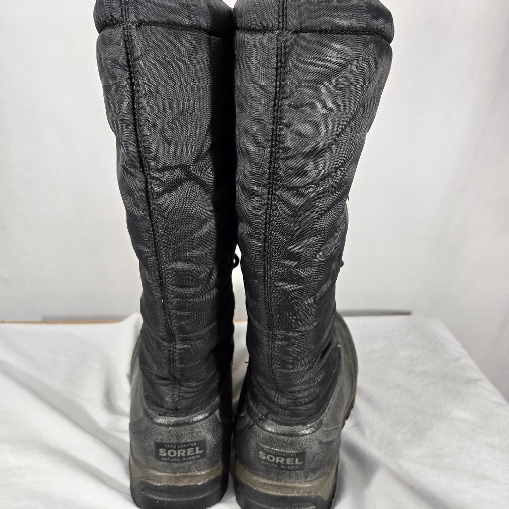 Sorel Boots Womens 8 Snowlion Waterproof Felt Lined Black Tall Snow Mid Calf - Picture 6 of 8